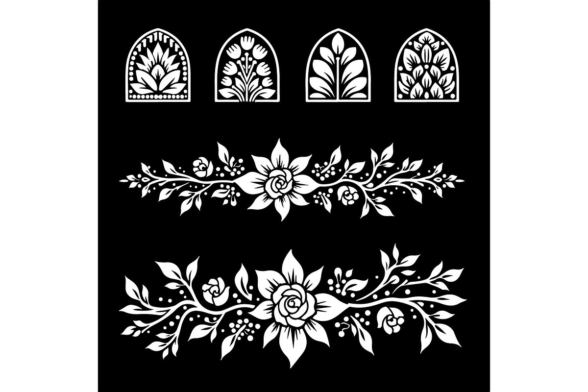 Elegant Floral Border Panels, an Object Graphic by abu67222 (Photo 13 of 13)