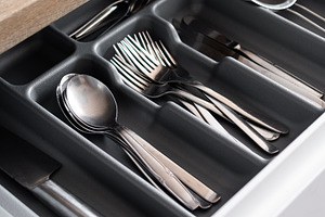 Organized cutlery drawer with kitchen utensils, a Food & Drink Photo by etorres69
