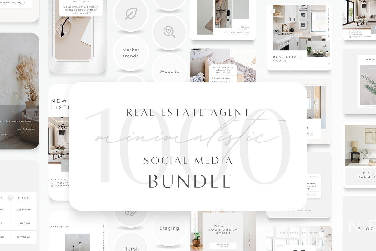 1000 Real Estate MEGA BUNDLE, a Social Media Template by ZoaniDesign (Photo 1 of 10)
