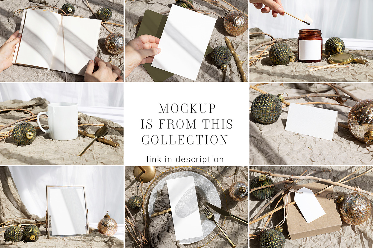Xmas Card Mockup 4x9 Menu ch4, a Merchandise Mockup by PawMockups (Photo 7 of 10)