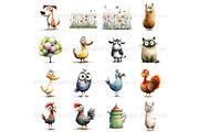 Quirky Farmhouse Clipart Bundle, an Animal Illustration by Nicole Branger Art (Thumbnail 6 of 20)
