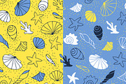 10 seamless patterns with seashells, a Pattern Graphic by EvgeniaV (Thumbnail 2 of 7)