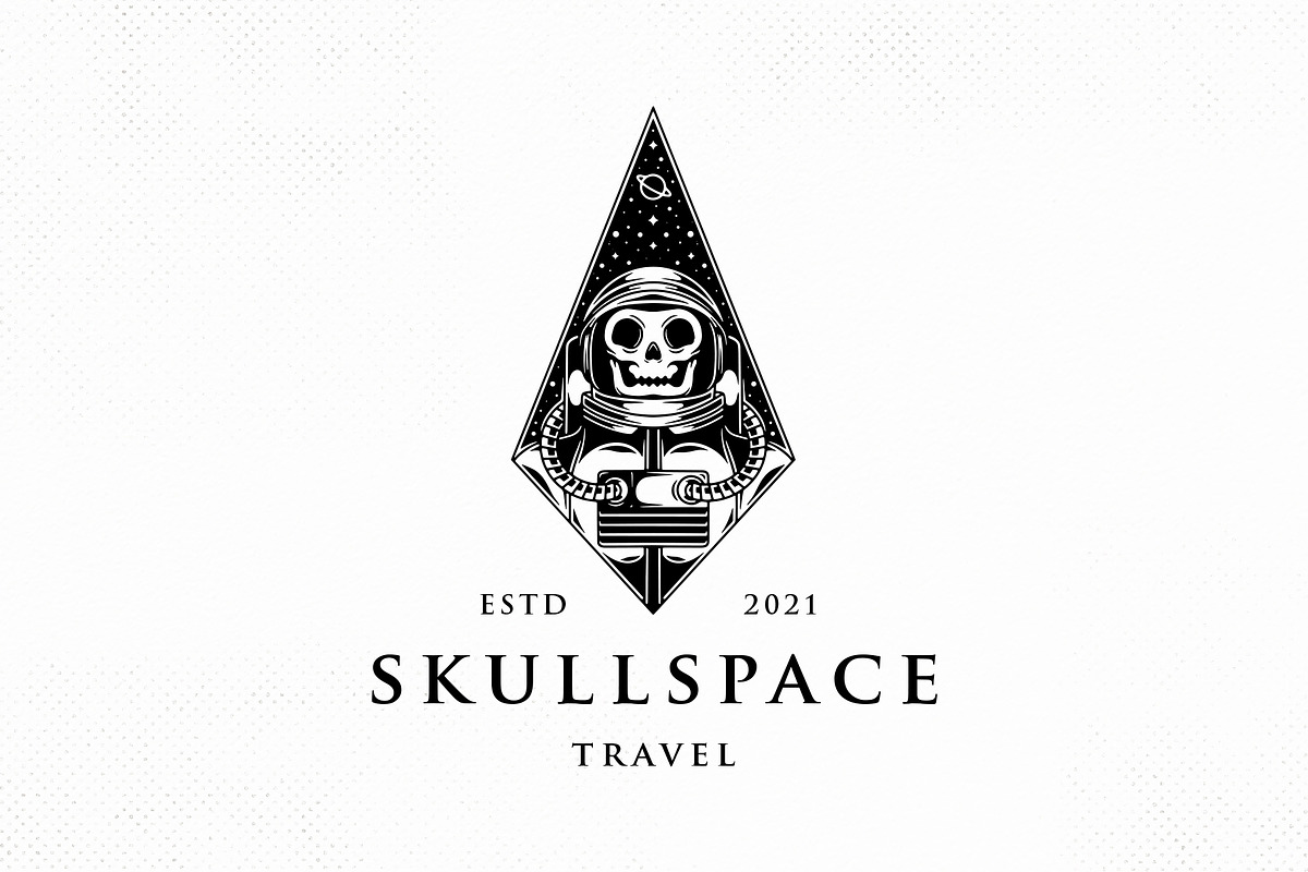 Astronaut Skull Space Logo Template, a Branding & Logo Template by vectorwithin (Photo 1 of 4)