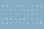 100 Music and Multimedia Icons, an Outline Icon by Creative Stall (Thumbnail 2 of 3)
