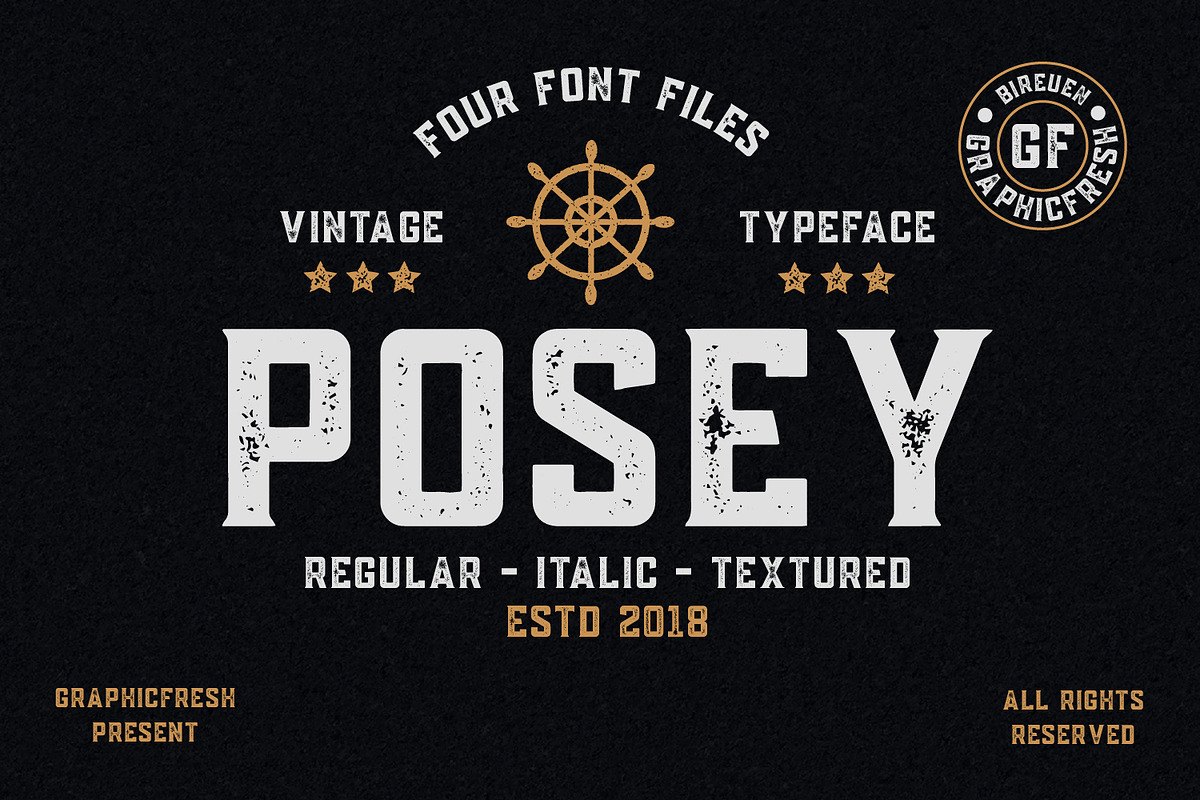 Posey - Vintage Type | 4 Font Files preview 6
