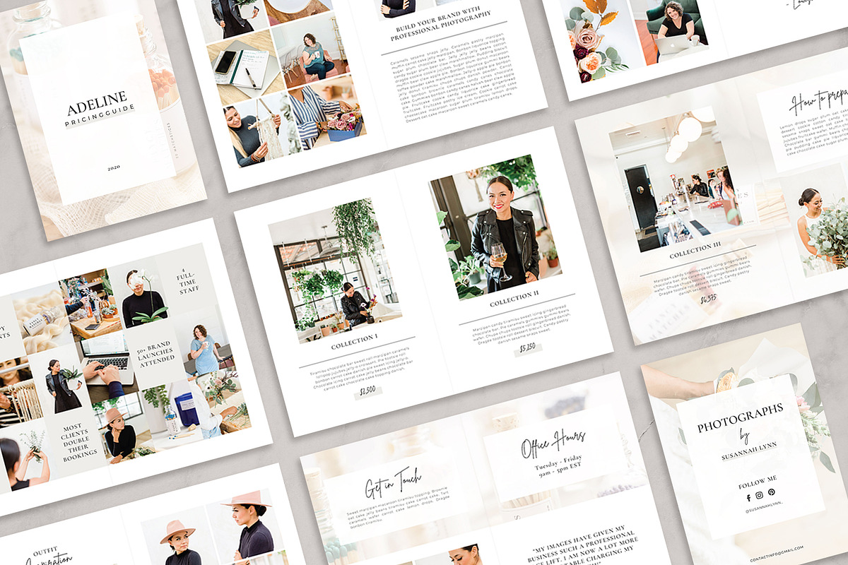 Adeline - CANVA Pricing Guide Doc, a Magazine Template by Gillian Sarah (Photo 1 of 12)