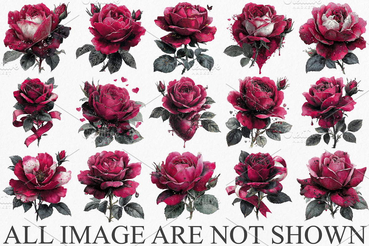 Valentine’s Rose Clipart Bundle, an Illustration by Canvas Craft (Photo 3 of 6)