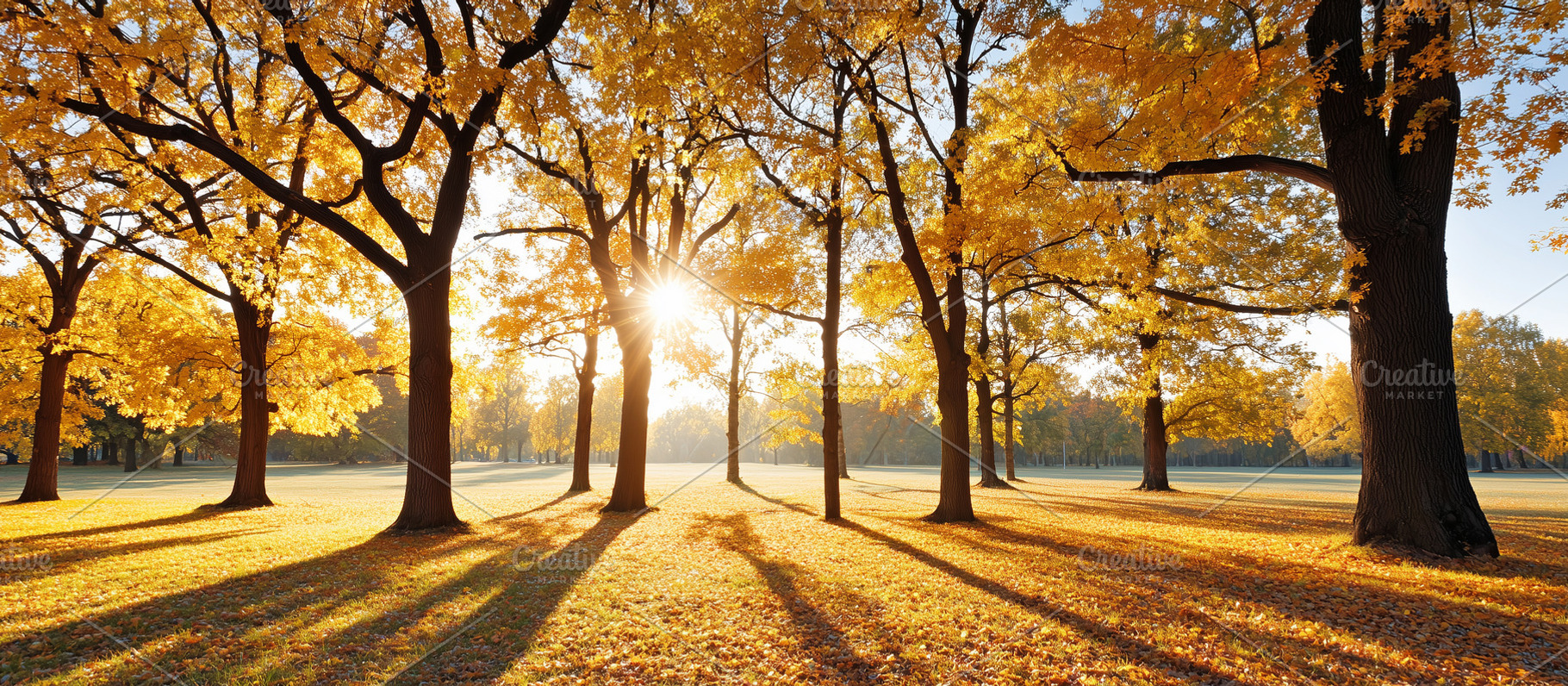 Beautiful autumn scene tall trees, a Nature Photo by MistyDay