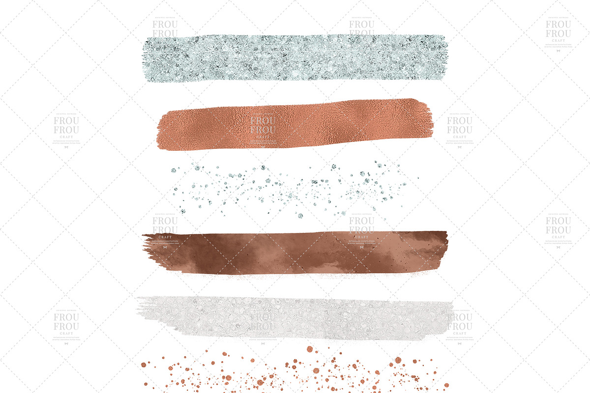 Marble Rose Gold Brush Strokes, an Illustration by Frou Fou Craft (Photo 2 of 3)