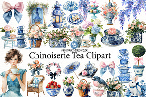 Chinoiserie Tea Clipart, an Illustration by Designworld