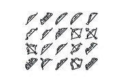 Archery bow and arrow outline icons, an Object Graphic by pikepicture (Thumbnail 1 of 3)