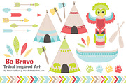Spring Tribal Vectors & Clipart, an Illustration by Amanda Ilkov (Thumbnail 1 of 4)