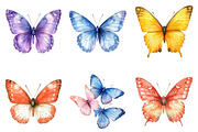 Watercolor Cute Butterfly Clipart, an Illustration by SinaCreation (Thumbnail 2 of 5)