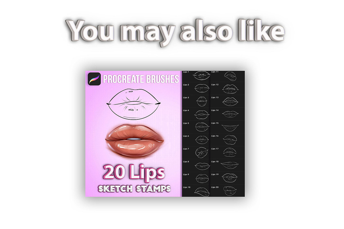 Procreate plump lips stamps, a Brush Add-On by KsTumanova (Photo 4 of 4)