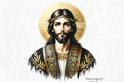 Black and Gold Jesus Christ clipart, a Person Illustration by ThatsDesignArt (Thumbnail 9 of 10)
