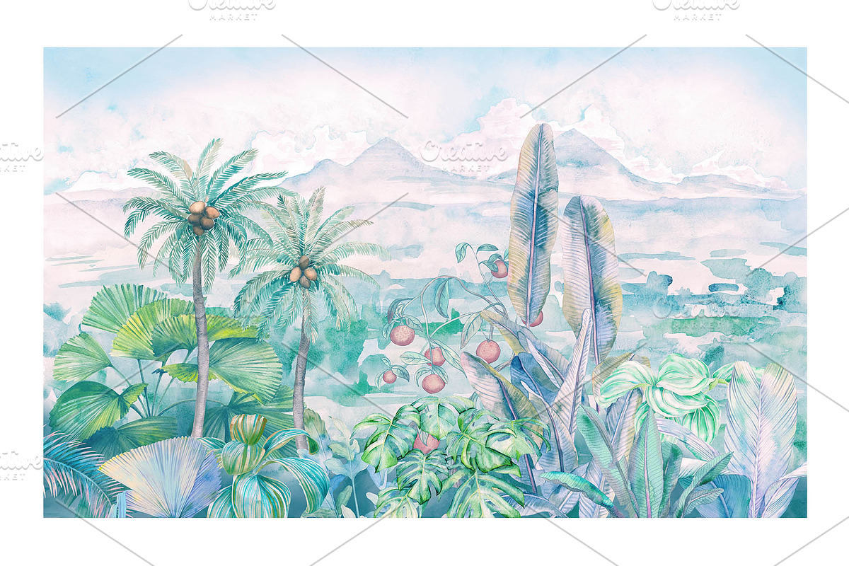 Equatorial. Tropical landscape, a Background Graphic by emeraldthue (Photo 17 of 17)
