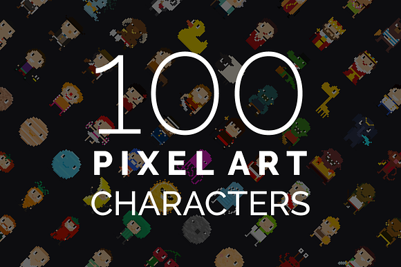 100 Pixel Art Characters - 2 preview 7