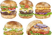 Watercolor Burger & Sandwich, a Food Illustration by ArtbyHien (Thumbnail 5 of 6)