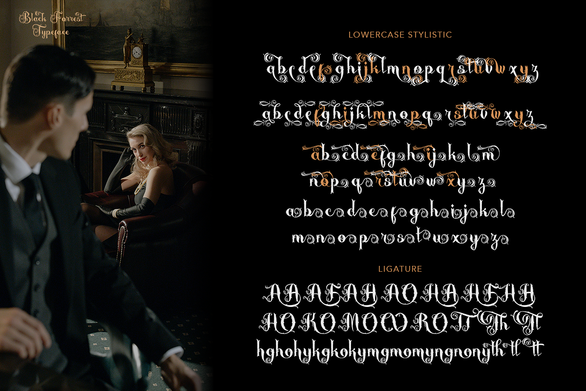 Black Forrest - Decorative Font, a Font by madeDeduk (Photo 7 of 8)