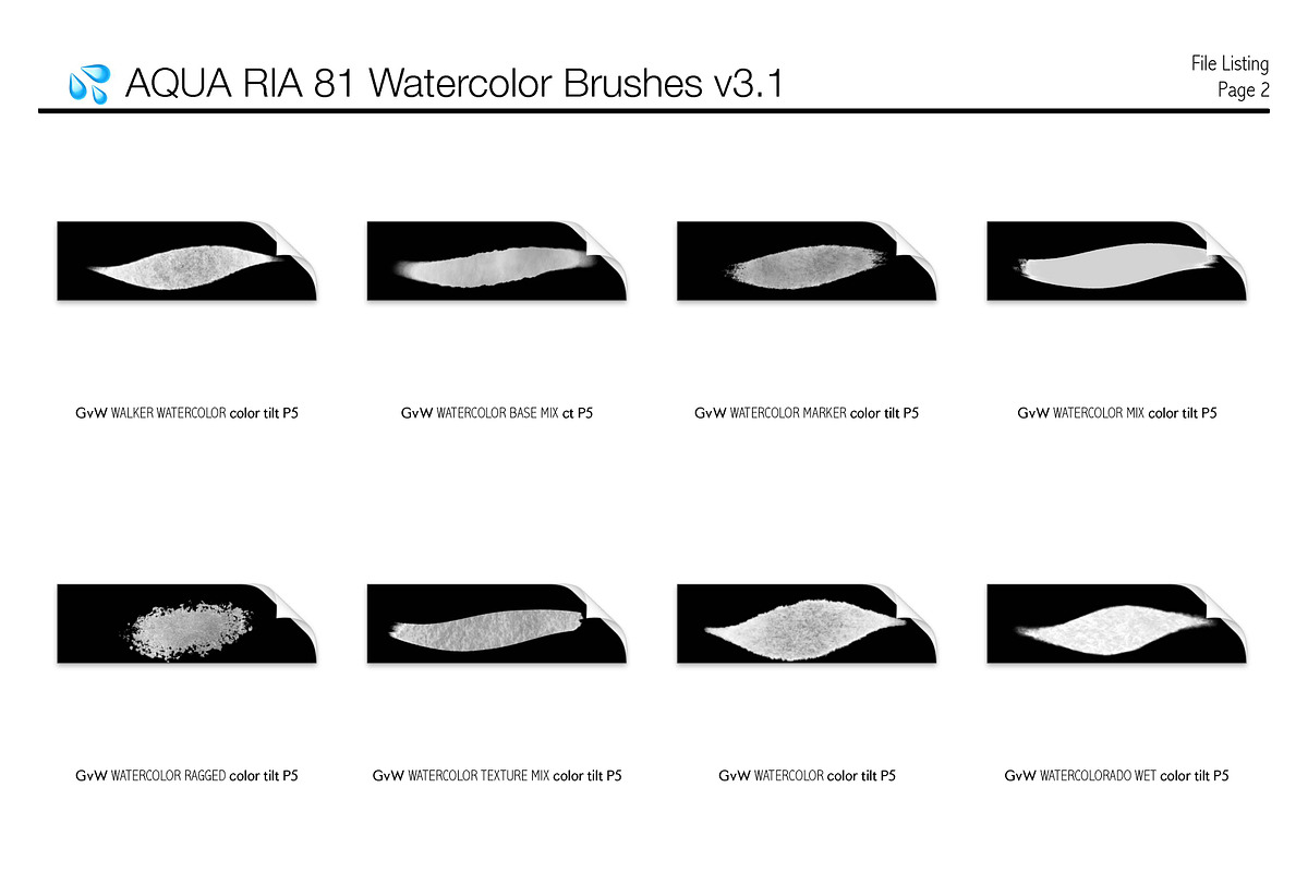 AQUA-RIA: 110+ Watercolor Brushes, a Brush Add-On by Georg's Procreate Brushes (Photo 3 of 6)