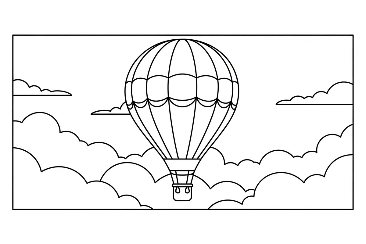 Hot Air Balloon Cloud Line Art bundl, an Illustration by Designer_Momina (Photo 40 of 51)