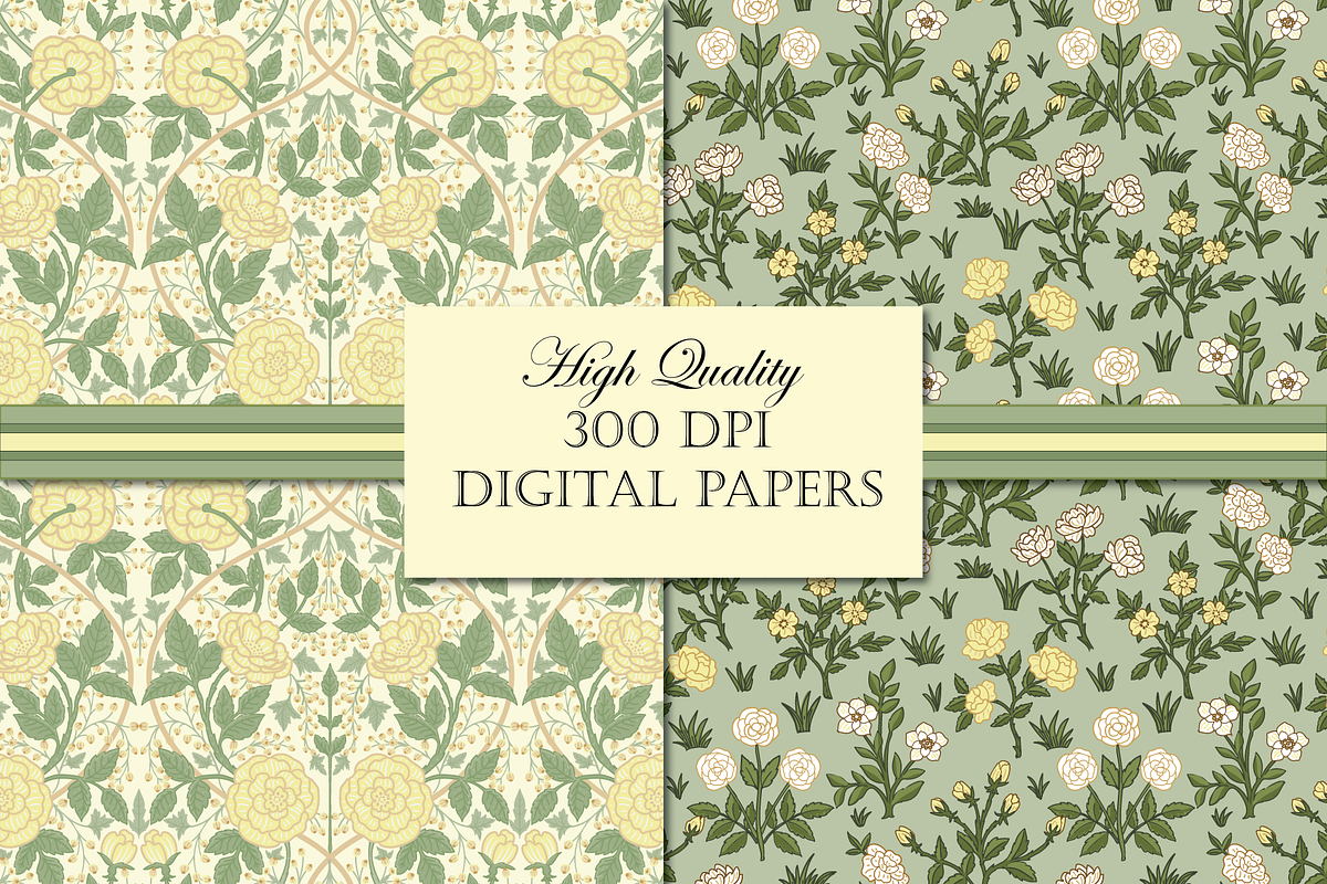 William Morris Style Patterns - Sage, a Pattern Graphic by RachelStudio (Photo 4 of 10)
