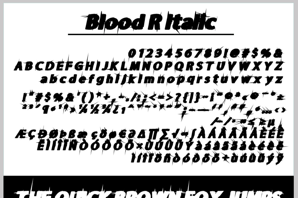 Blood R regular & Italic preview 3