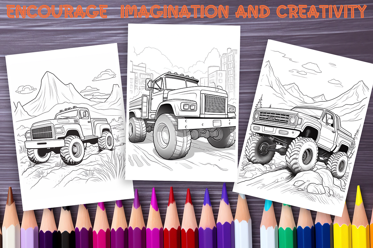 Truck Coloring Book for Kids 8-12, a Transportation Illustration by LA Design (Photo 5 of 9)