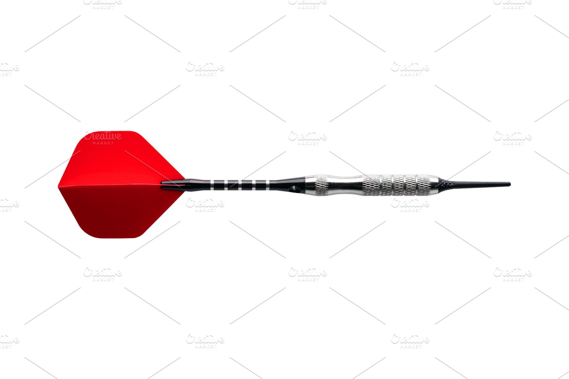 Metal dart with bright red flights isolated on a white backgroun, a Holiday Photo by Ales Munt