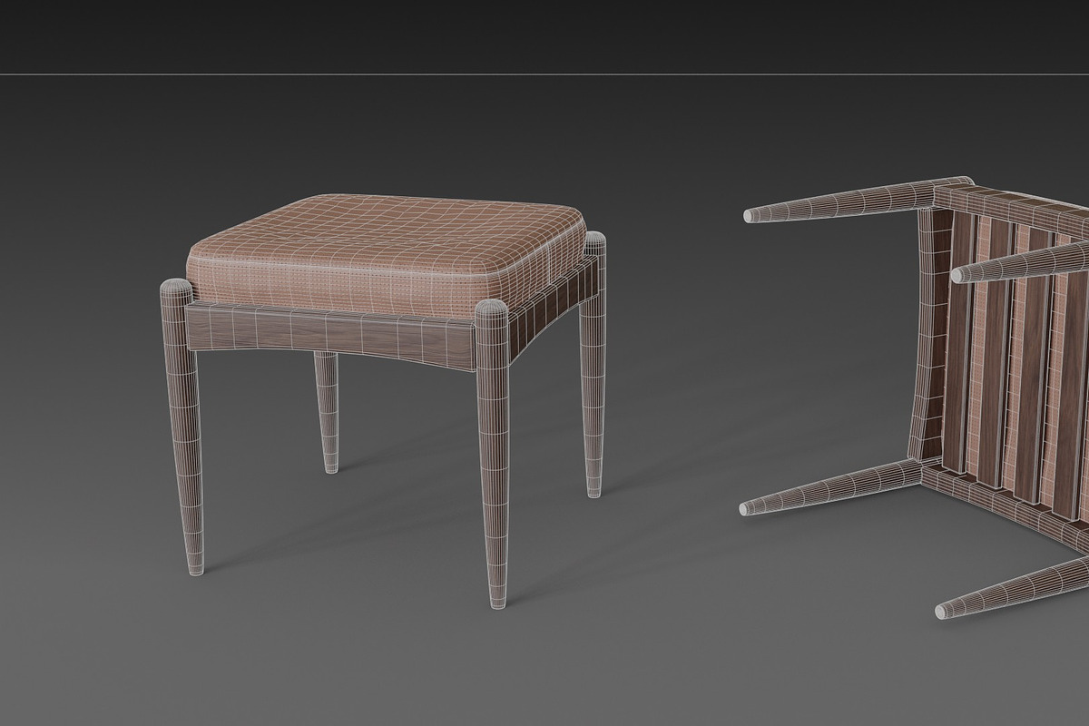 Chair with brown leather pillow, a Furniture 3D Model by NojskaAksjon (Photo 19 of 20)