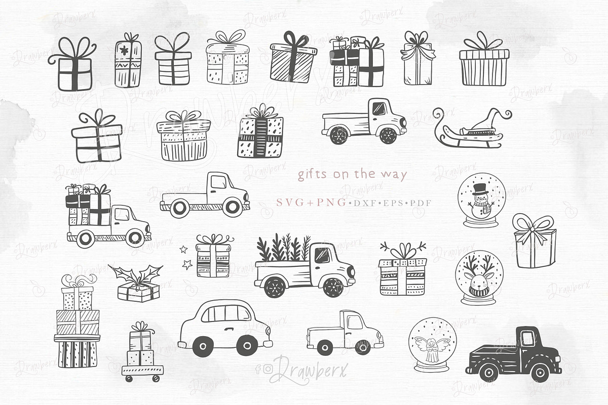 Doodle Christmas Svg png lineart 128, an Illustration by Drawberx (Photo 5 of 11)