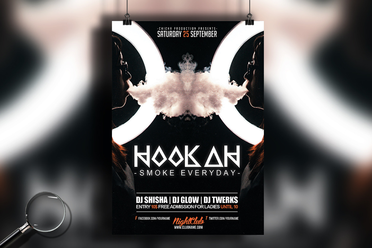 Hookah Glow | Flyer Template, a Flyer Template by GIGA-TEMPLATE (Photo 3 of 9)