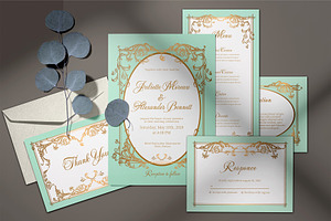 Baroque Wedding Stationery Suite, an Invitation Template by ilustrinna