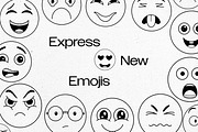 Emoji Faces Line Art, an Emoji Icon by Tekuni (Thumbnail 2 of 9)