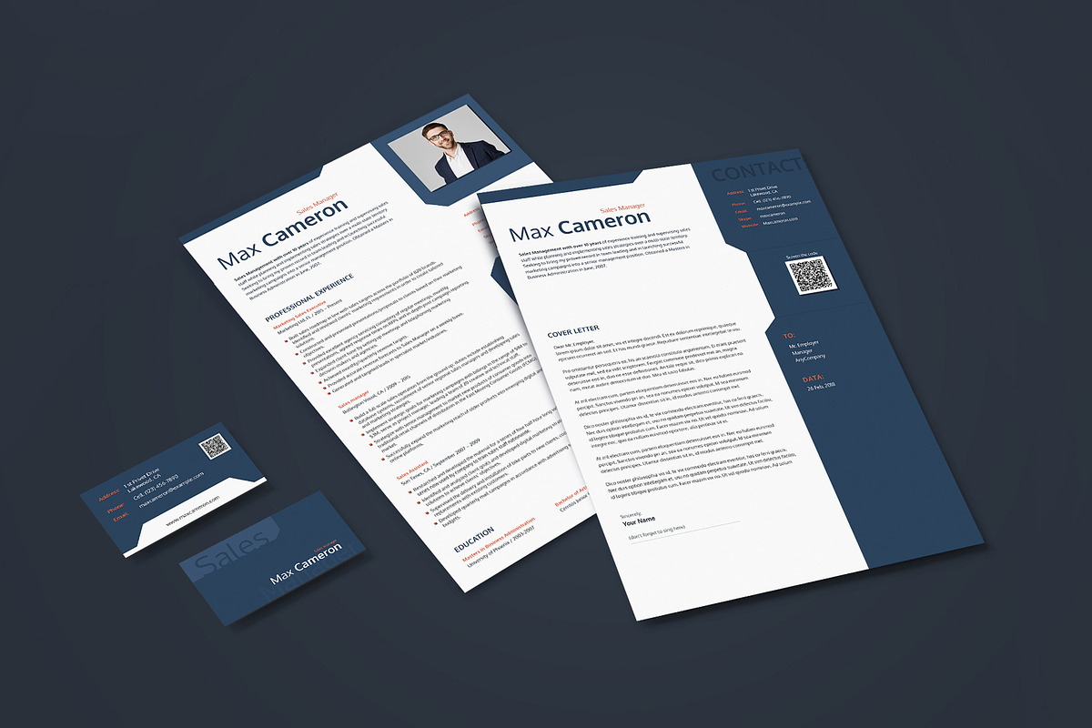 Editable CV for Sales Manager, a Resume Template by MotoCMS (Photo 1 of 2)