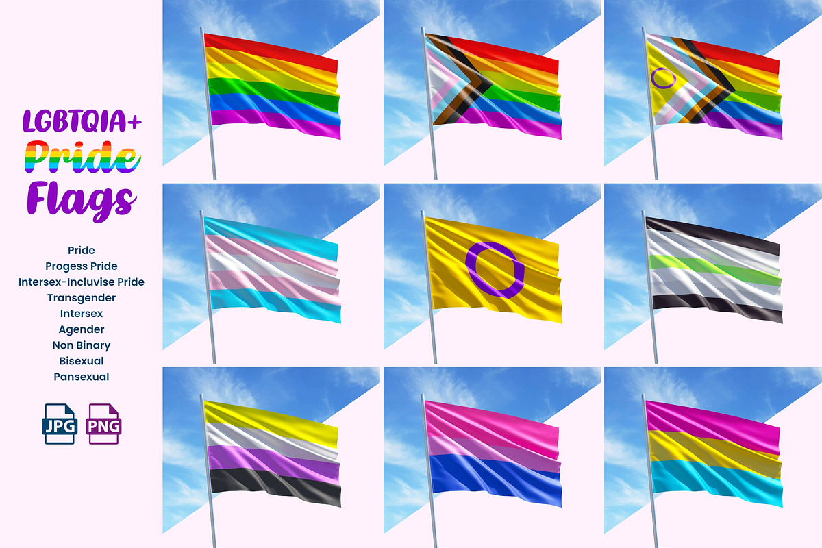 LGBTQIA+ Pride Flags, an Object Illustration by TandemStock