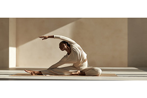 Serene Woman Practicing Yoga Side, a Person Photo by piter.goskov
