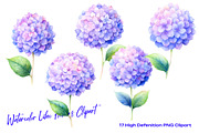 Watercolor Lilac Flowers Clipart, an Object Illustration by crafty (Thumbnail 4 of 5)