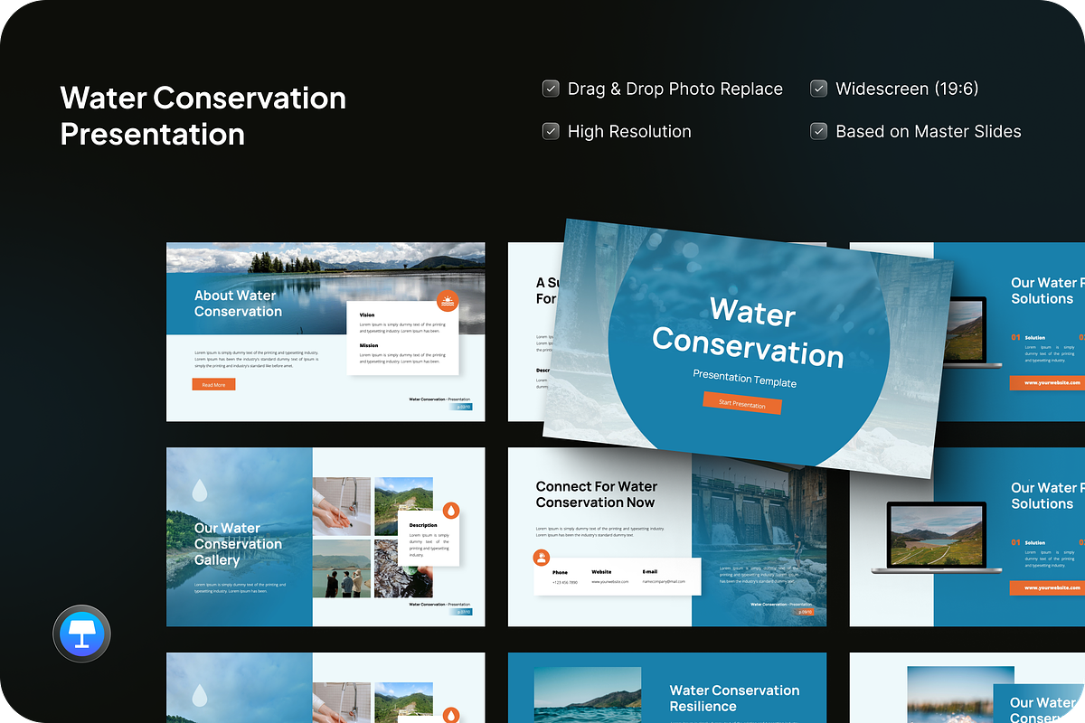 Water Conservation Keynote, a Presentation Template by SquidPixey (Photo 1 of 7)