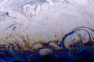 Colorful abstract liquid pattern with swirling blue, brown, and, a Background Photo by Ales Munt
