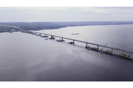 Aerial view of a wide calm river, a Transportation Photo by Media Whale Stock