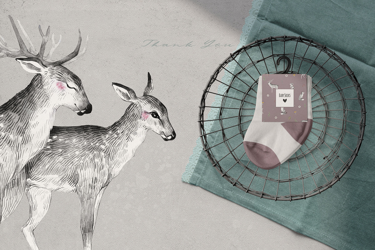 WOODLAND LOVE watercolor set, an Animal Illustration by Natali Smolova (Photo 10 of 10)