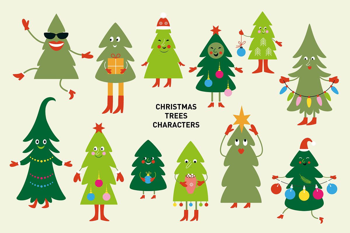 Funny Christmas Trees, a Seasonal Illustration by lenlis (Photo 1 of 4)