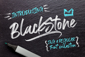 Black Stone Marker + SVG, a Script Font by kavoon