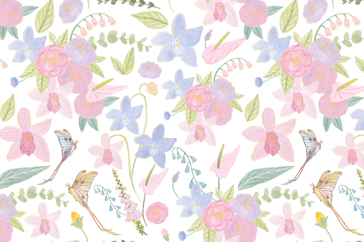 Hand-Painted Pastel Floral Whimsy, a Decorative Illustration by Lana Elanor (Photo 7 of 16)