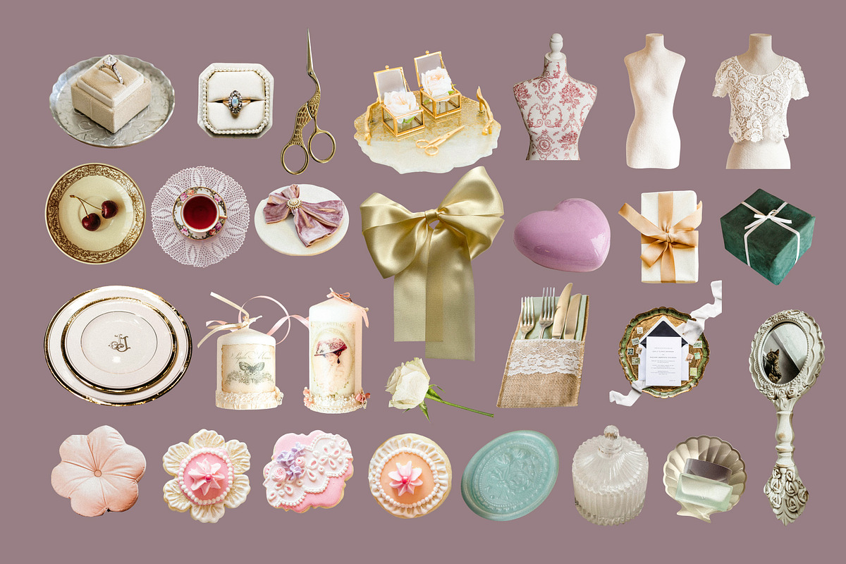 Pearl & Lace: Romantic Collage Kit, an Object Graphic by Anzhelika (Photo 3 of 10)