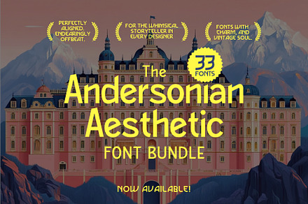 Andersonian Aesthetic Font Bundle, a Sans Serif Font by HipFonts