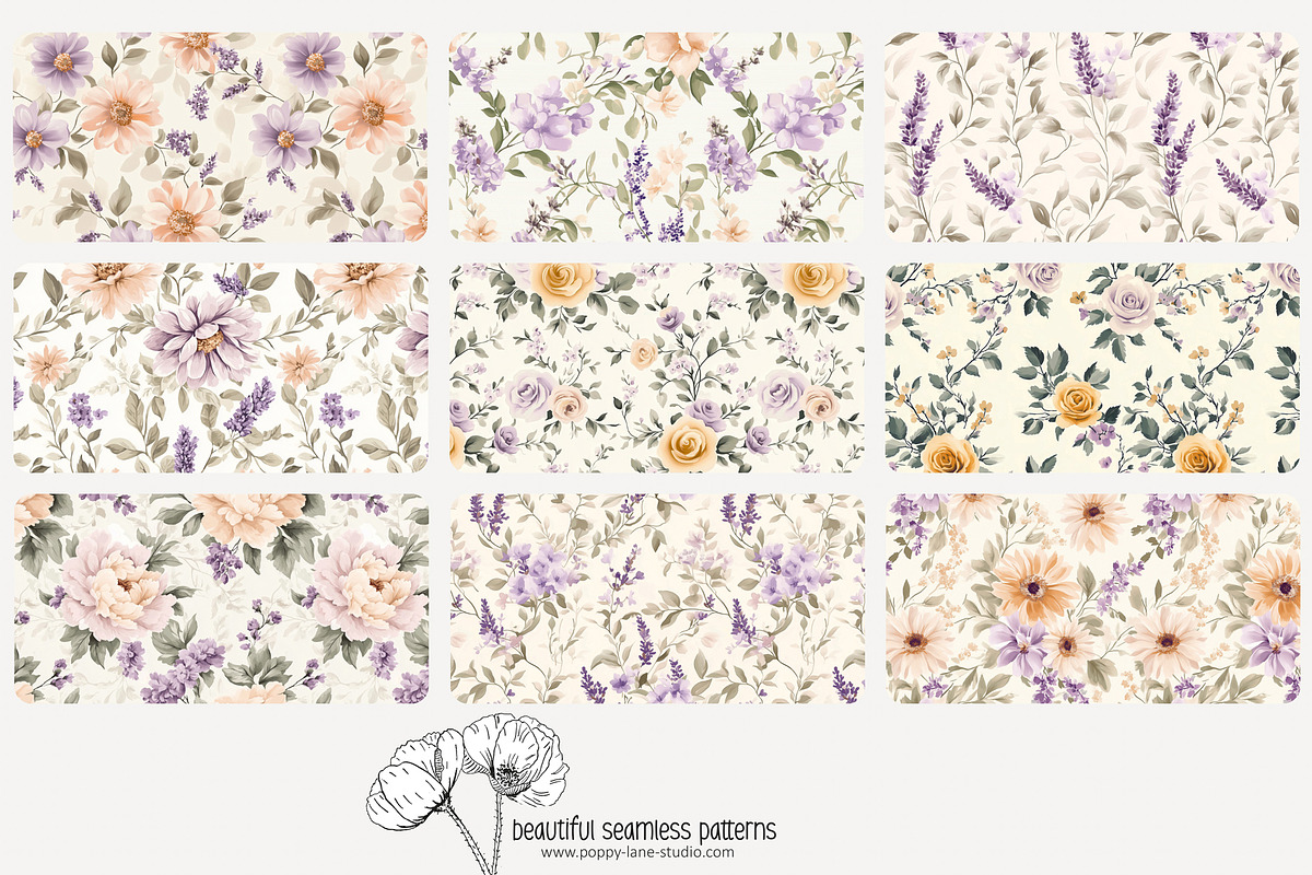 70 Provence floral seamless pattern, a Pattern Graphic by Poppy Lane Studio (Photo 9 of 10)