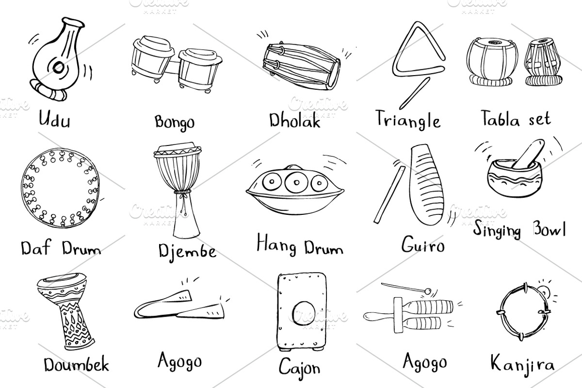 55 doodles of percussion instruments, an Object Graphic by airdynamic (Photo 2 of 5)
