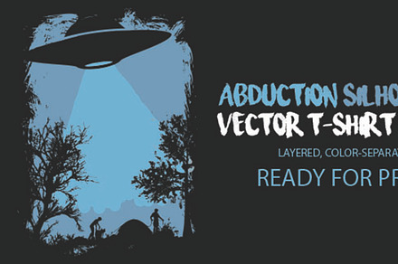 Abduction Silhouette T-Shirt Vector